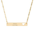Cutout Heart Bar Necklace (Engraving)
