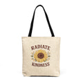 Woven Tote - "Radiate Kindness" Sunflower Canvas Tote
