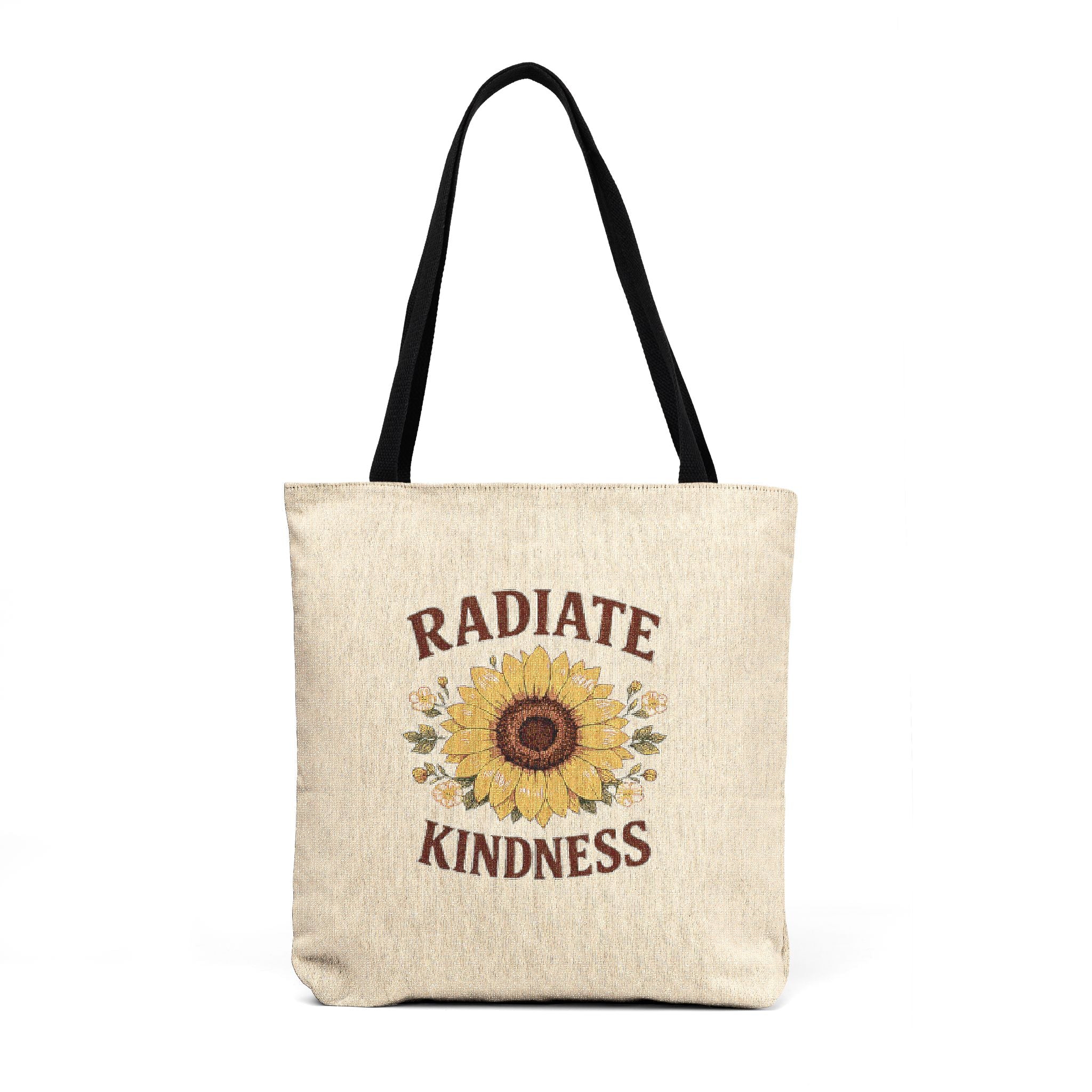 Woven Tote - "Radiate Kindness" Sunflower Canvas Tote