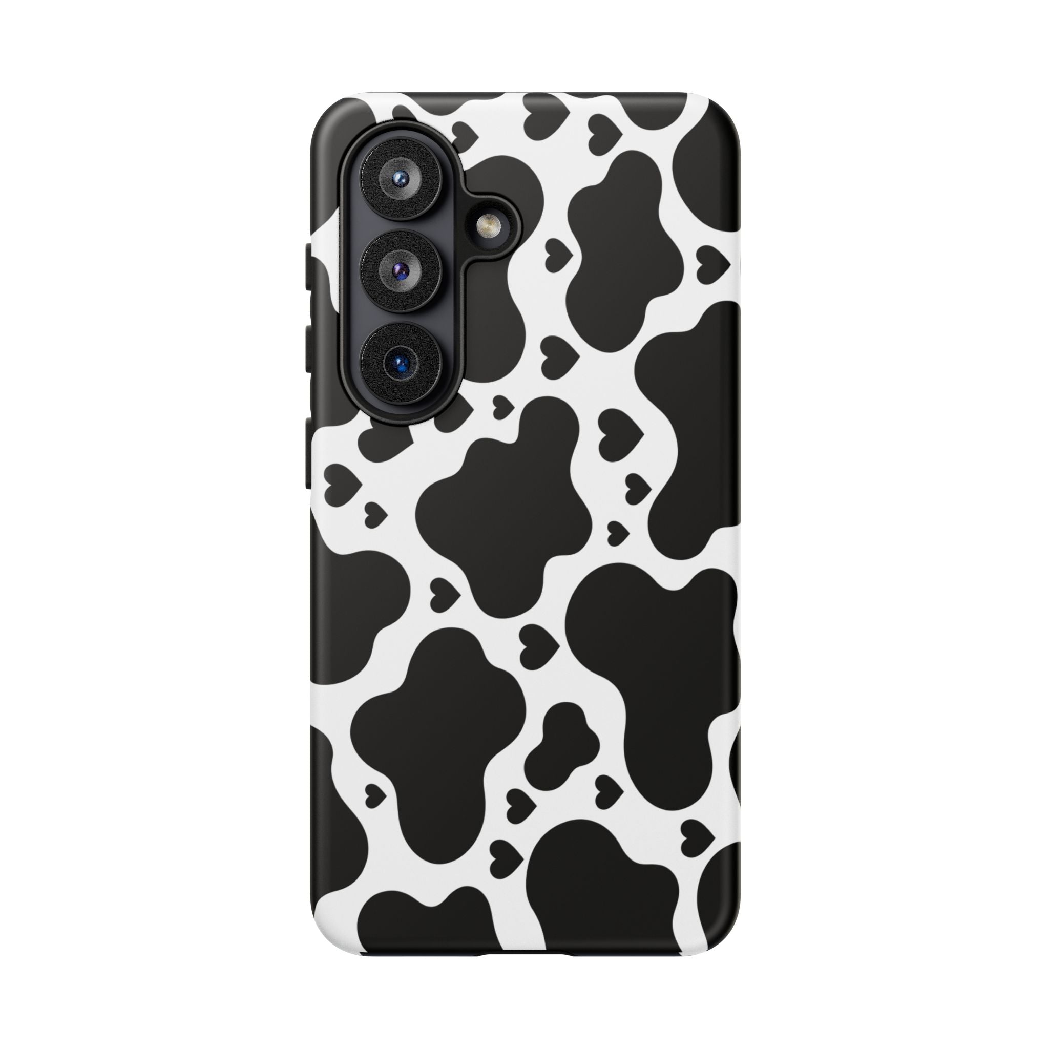 Cow Print Tough Phone Case – Black & White Protective iPhone Cover