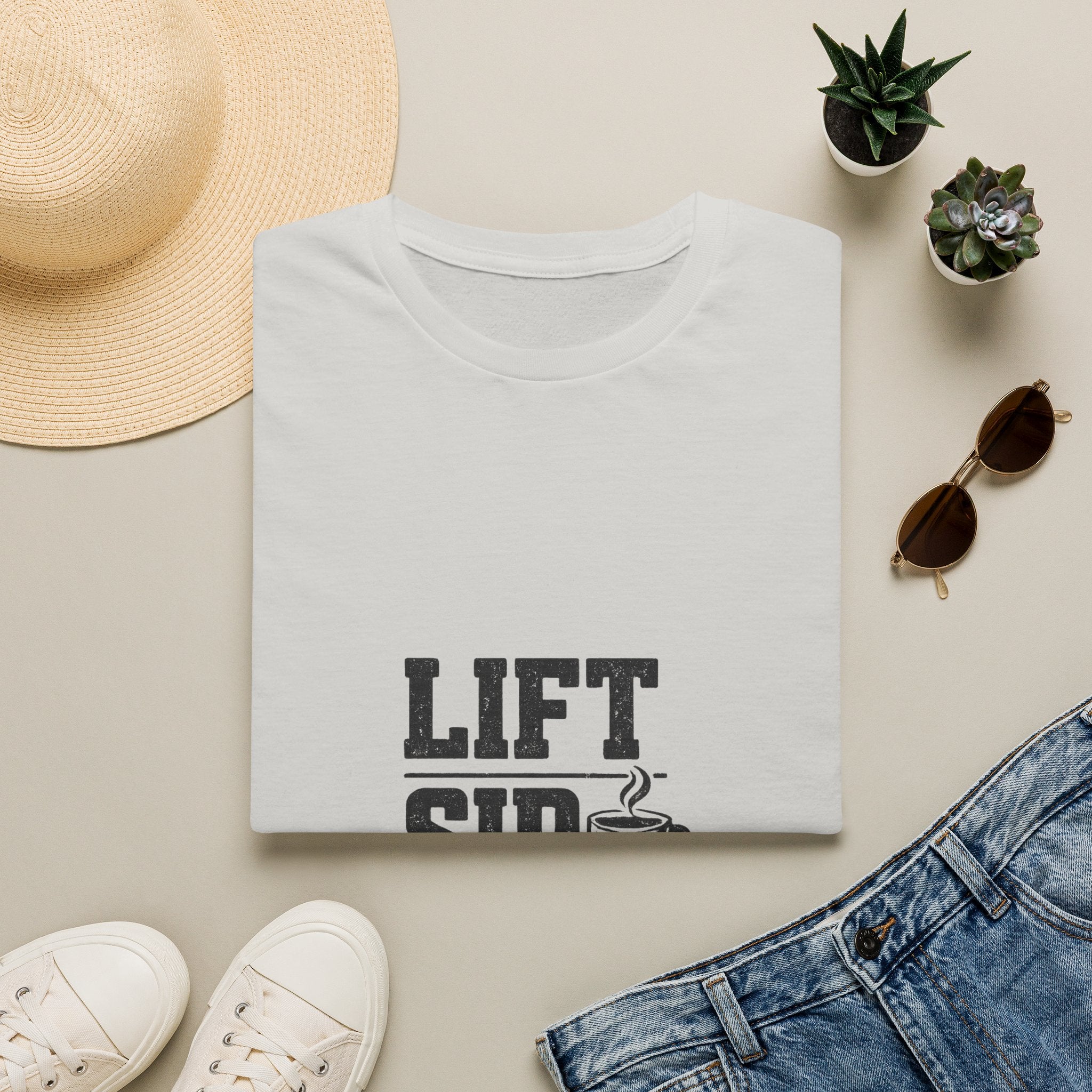 Lift Sip Shine T-Shirt — Morning Coffee & Workout Motivational Tee