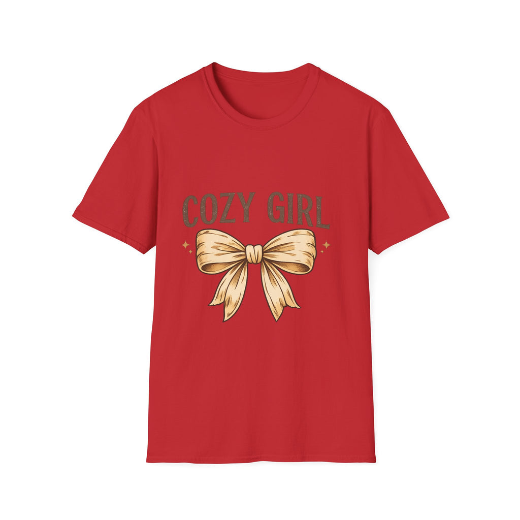 Cozy Girl Graphic T-Shirt — Cute Bow Lounge Tee for Relaxing at Home