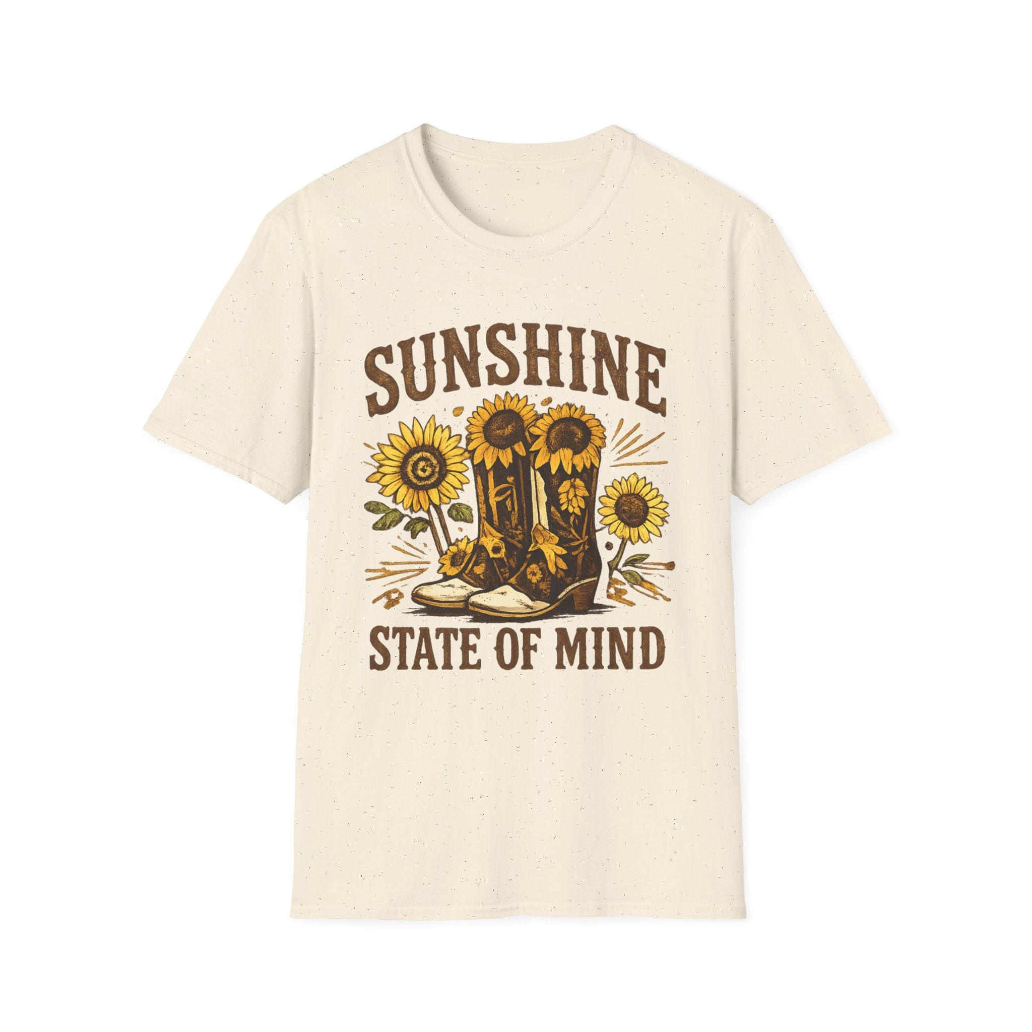 Sunshine State of Mind T-Shirt — Sunflower Cowboy Boots Graphic Tee