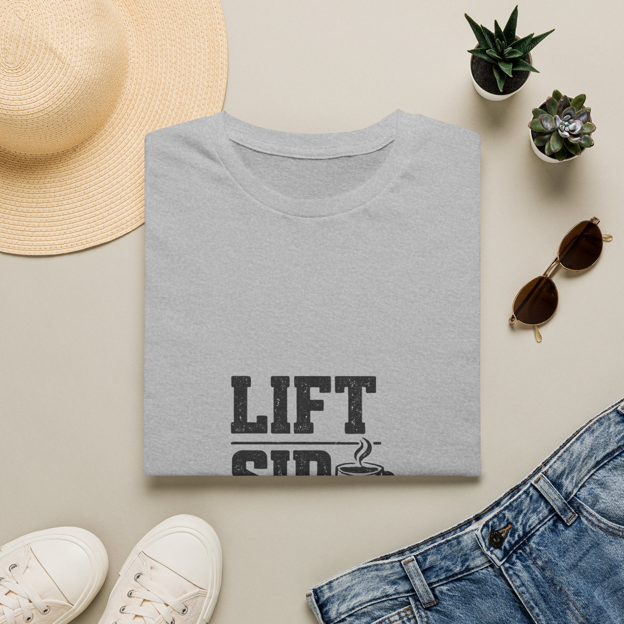 Lift Sip Shine T-Shirt — Morning Coffee & Workout Motivational Tee
