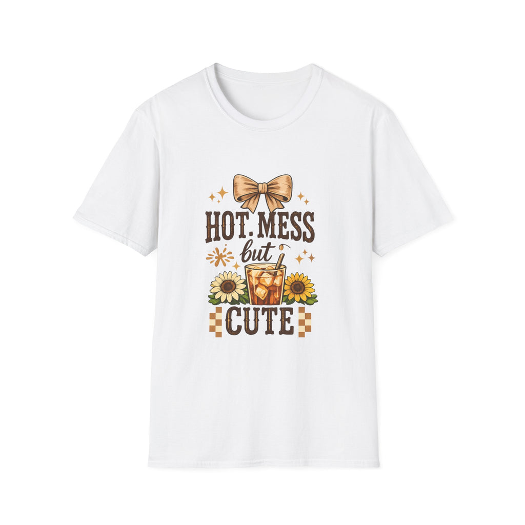 Hot Mess But Cute T-Shirt — Fall Sunflower Pumpkin Spice Graphic Tee