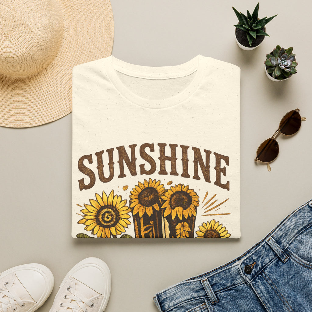 Sunshine State of Mind T-Shirt — Sunflower Cowboy Boots Graphic Tee