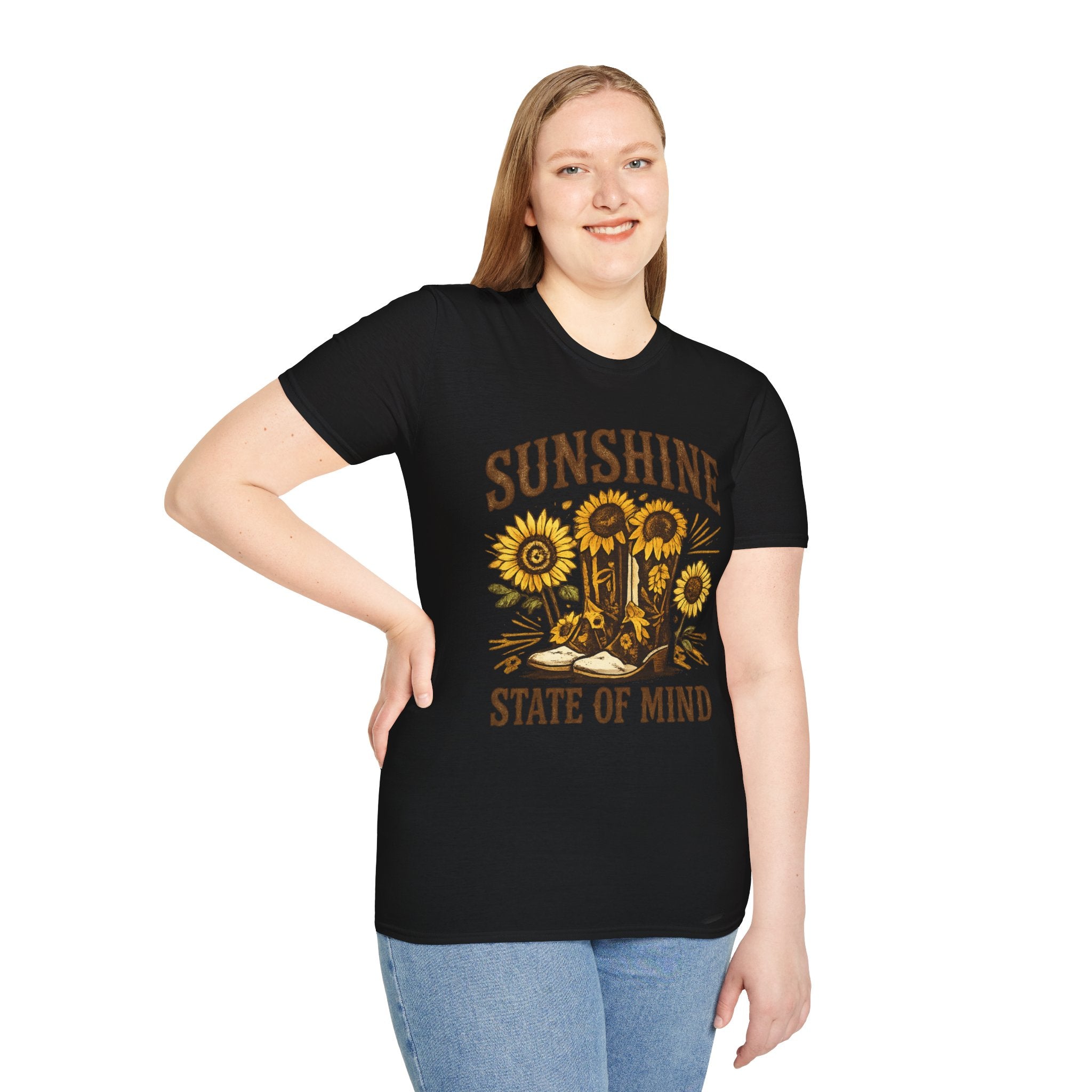 Sunshine State of Mind T-Shirt — Sunflower Cowboy Boots Graphic Tee
