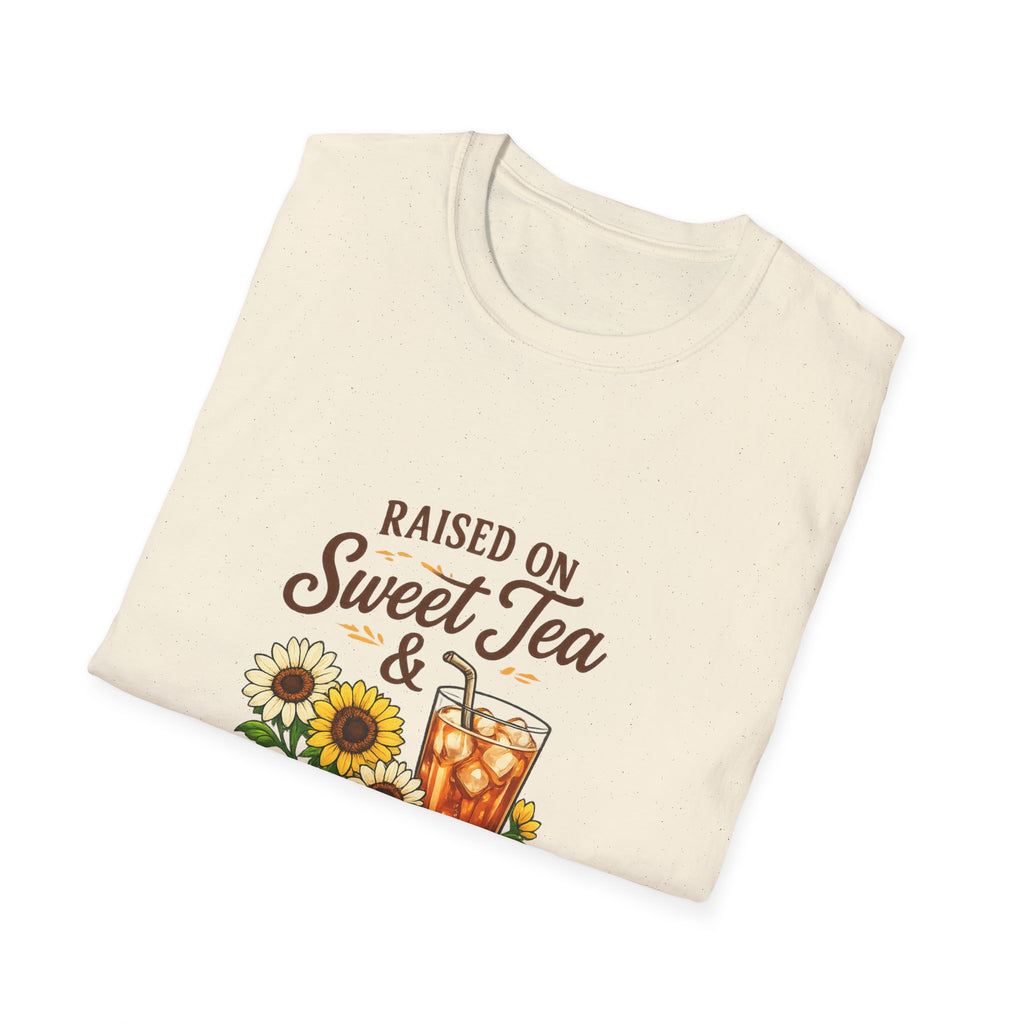 Raised on Sweet Tea & Sunshine T-Shirt — Sunflower Iced Tea Southern Summer Tee