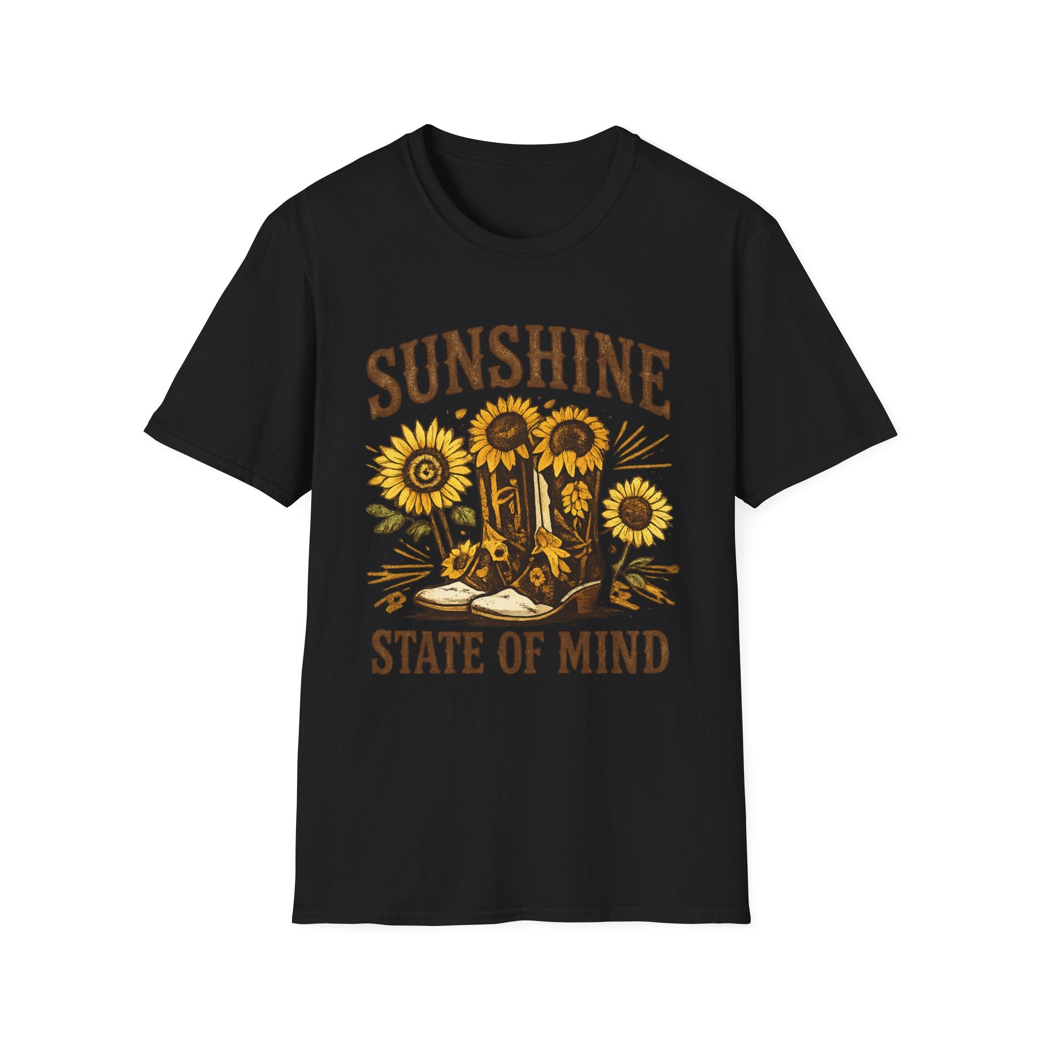 Sunshine State of Mind T-Shirt — Sunflower Cowboy Boots Graphic Tee