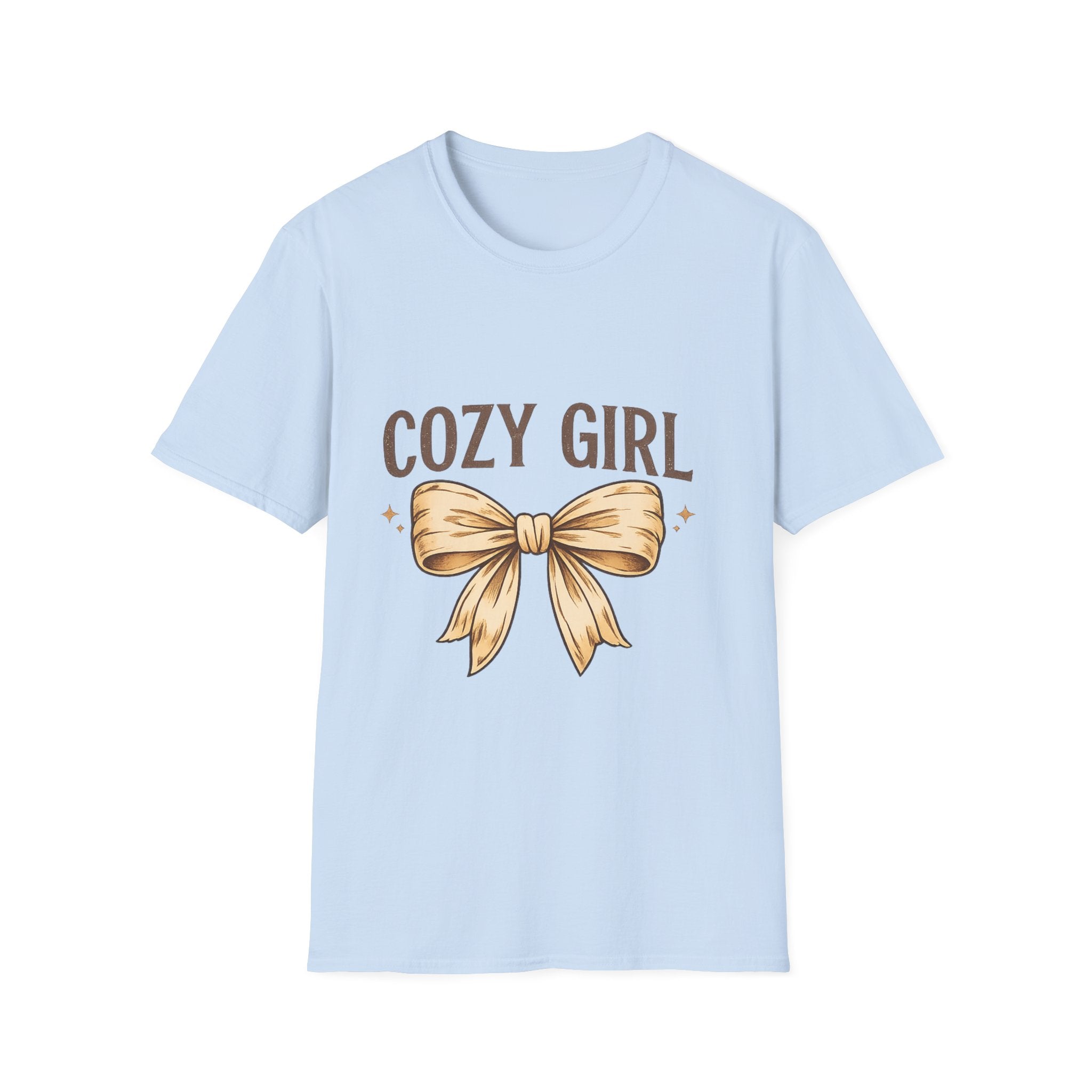 Cozy Girl Graphic T-Shirt — Cute Bow Lounge Tee for Relaxing at Home