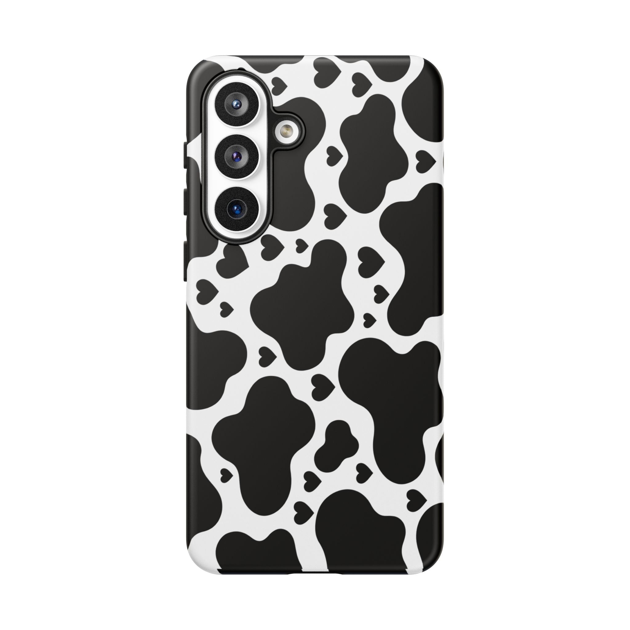 Cow Print Tough Phone Case – Black & White Protective iPhone Cover