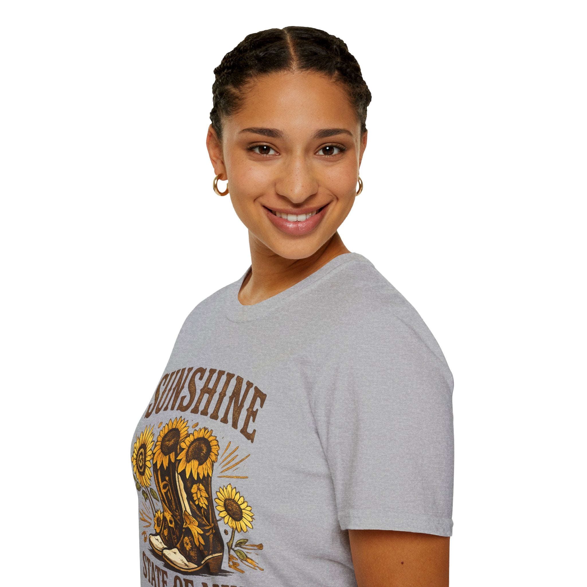Sunshine State of Mind T-Shirt — Sunflower Cowboy Boots Graphic Tee