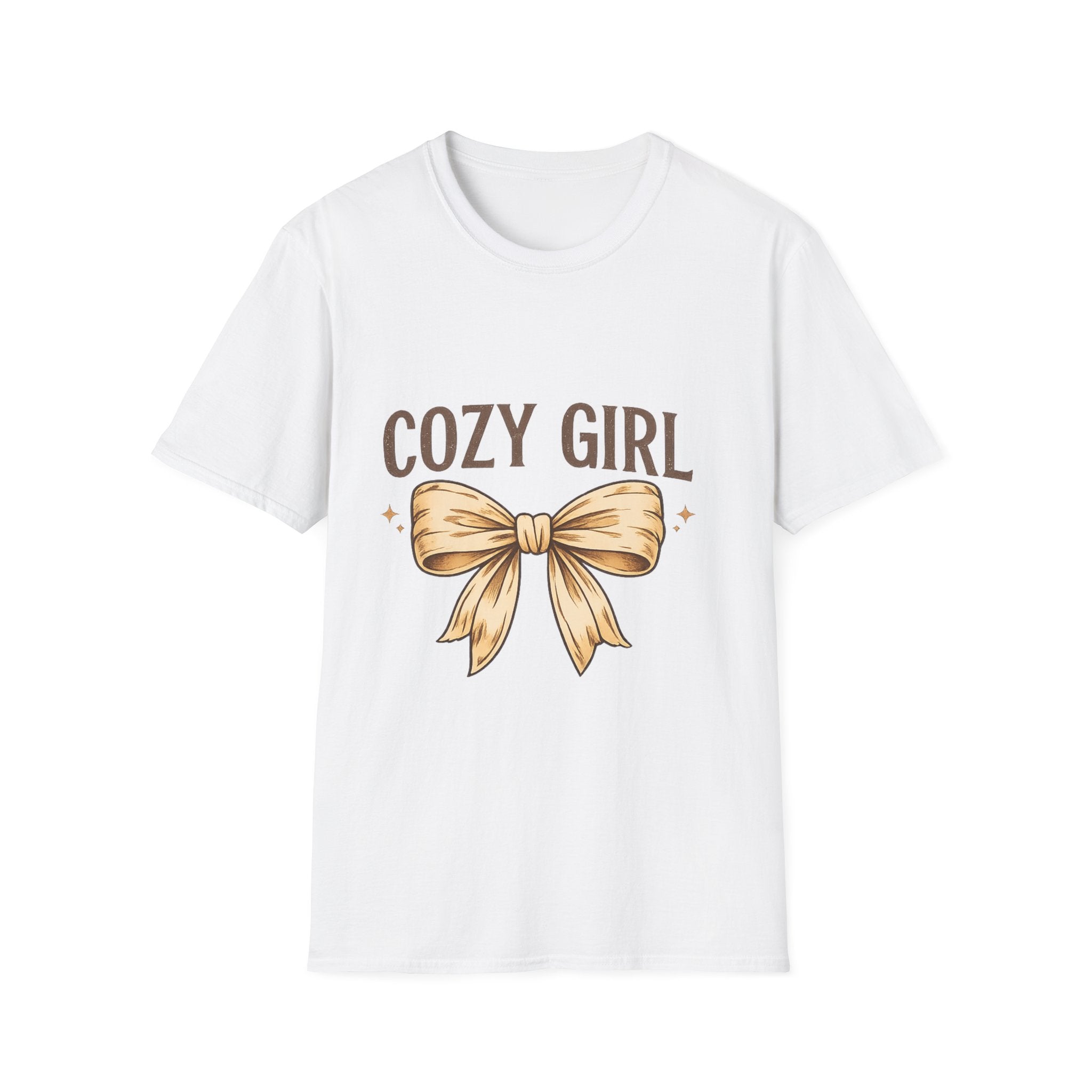 Cozy Girl Graphic T-Shirt — Cute Bow Lounge Tee for Relaxing at Home