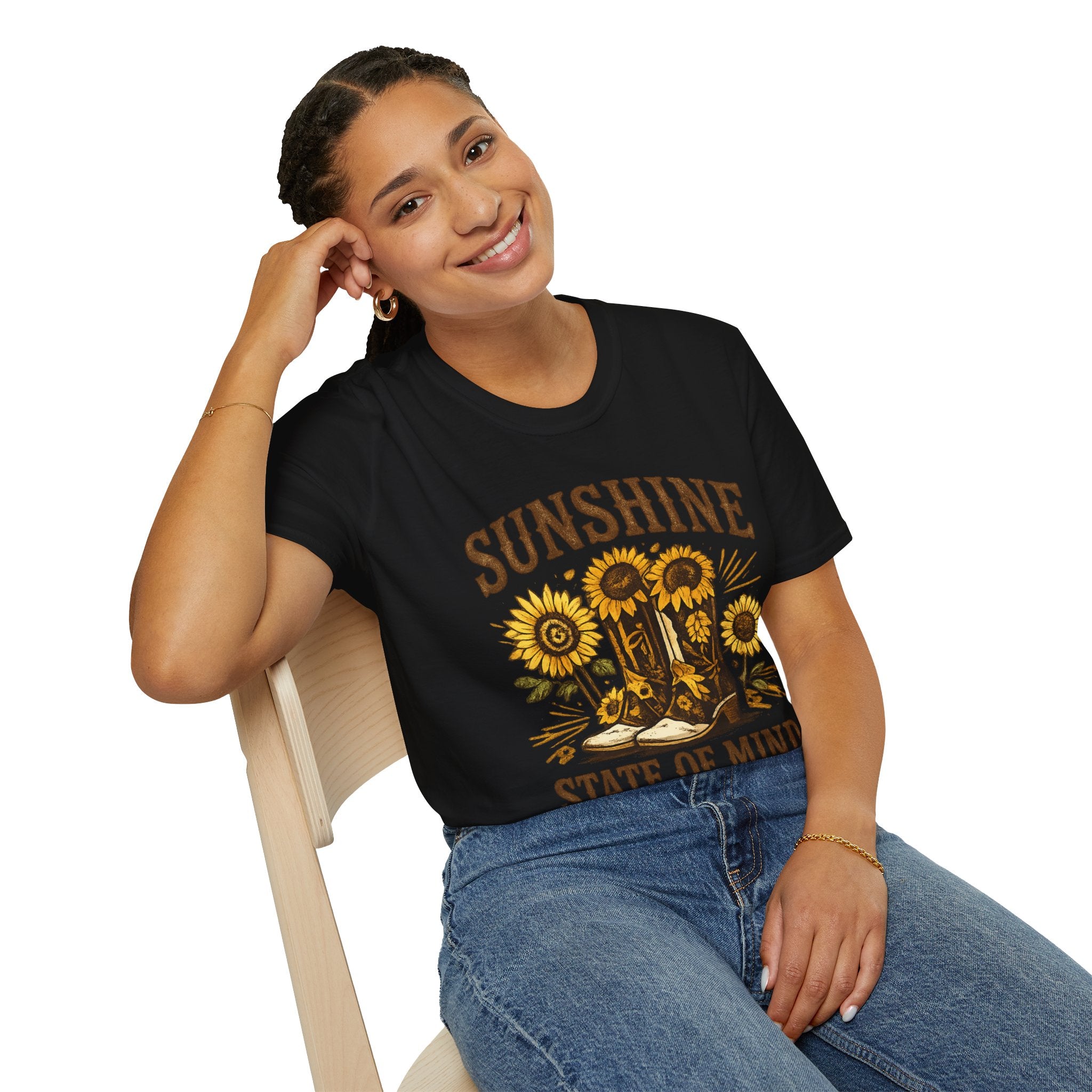 Sunshine State of Mind T-Shirt — Sunflower Cowboy Boots Graphic Tee