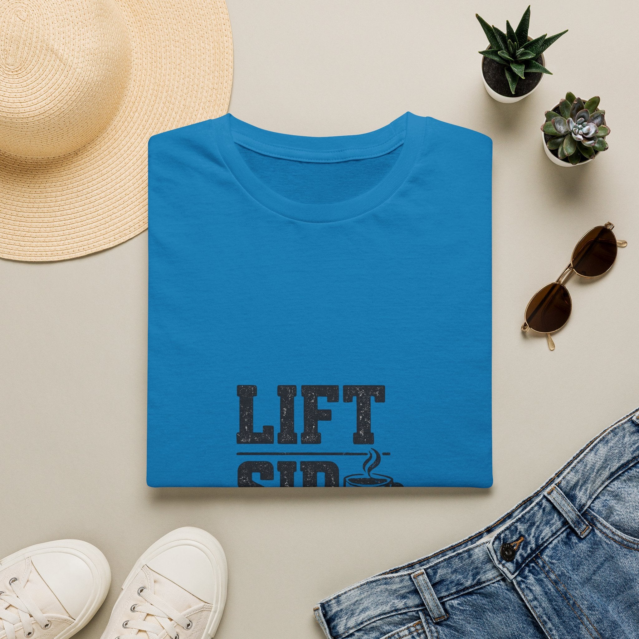 Lift Sip Shine T-Shirt — Morning Coffee & Workout Motivational Tee