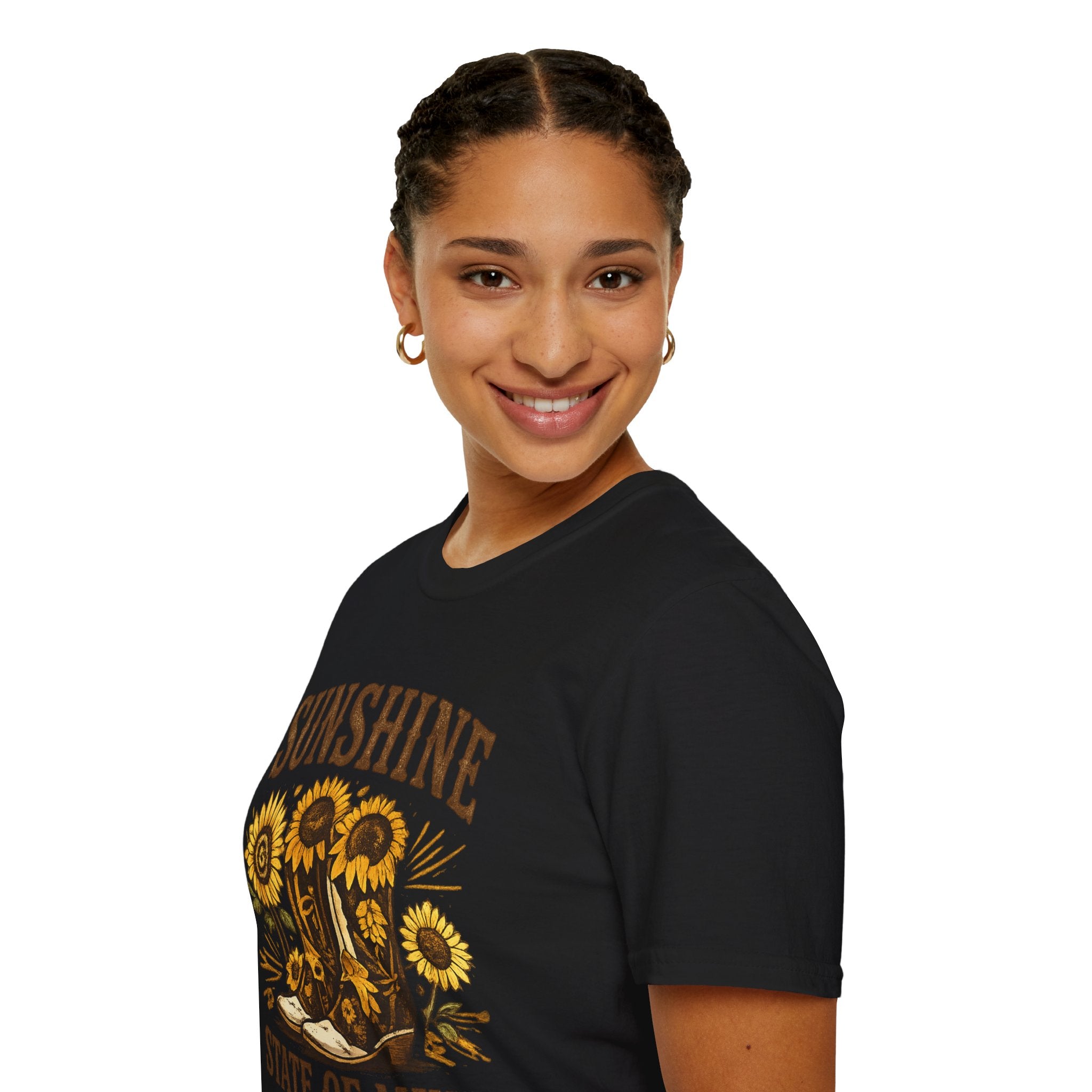 Sunshine State of Mind T-Shirt — Sunflower Cowboy Boots Graphic Tee