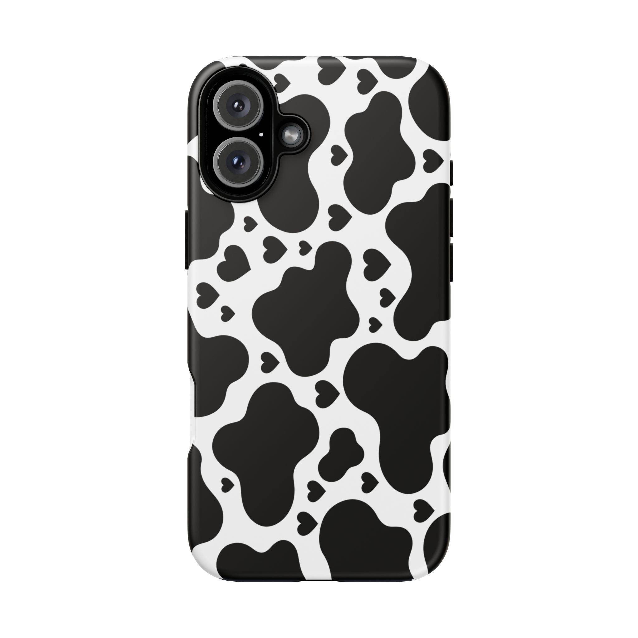 Cow Print Tough Phone Case – Black & White Protective iPhone Cover