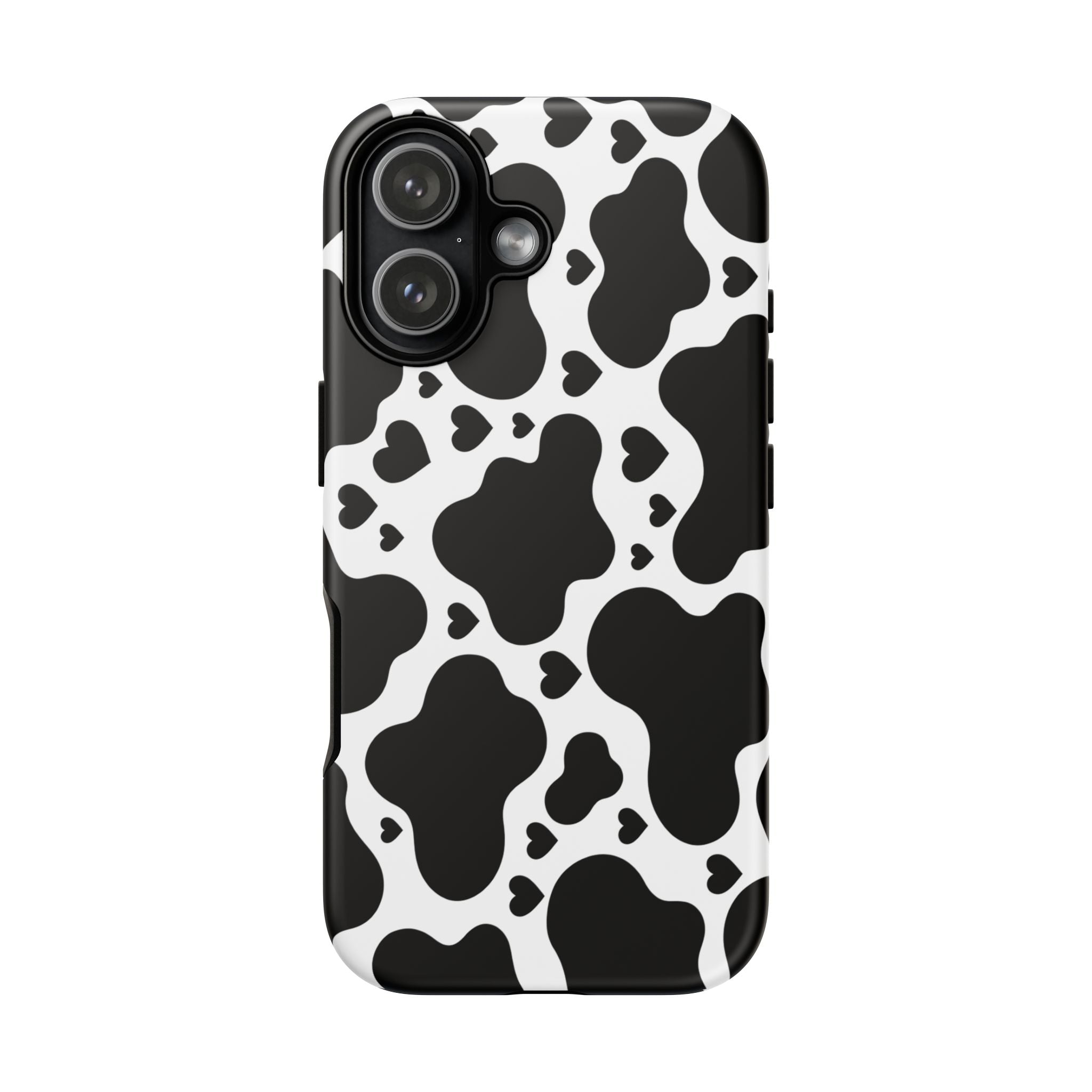 Cow Print Tough Phone Case – Black & White Protective iPhone Cover
