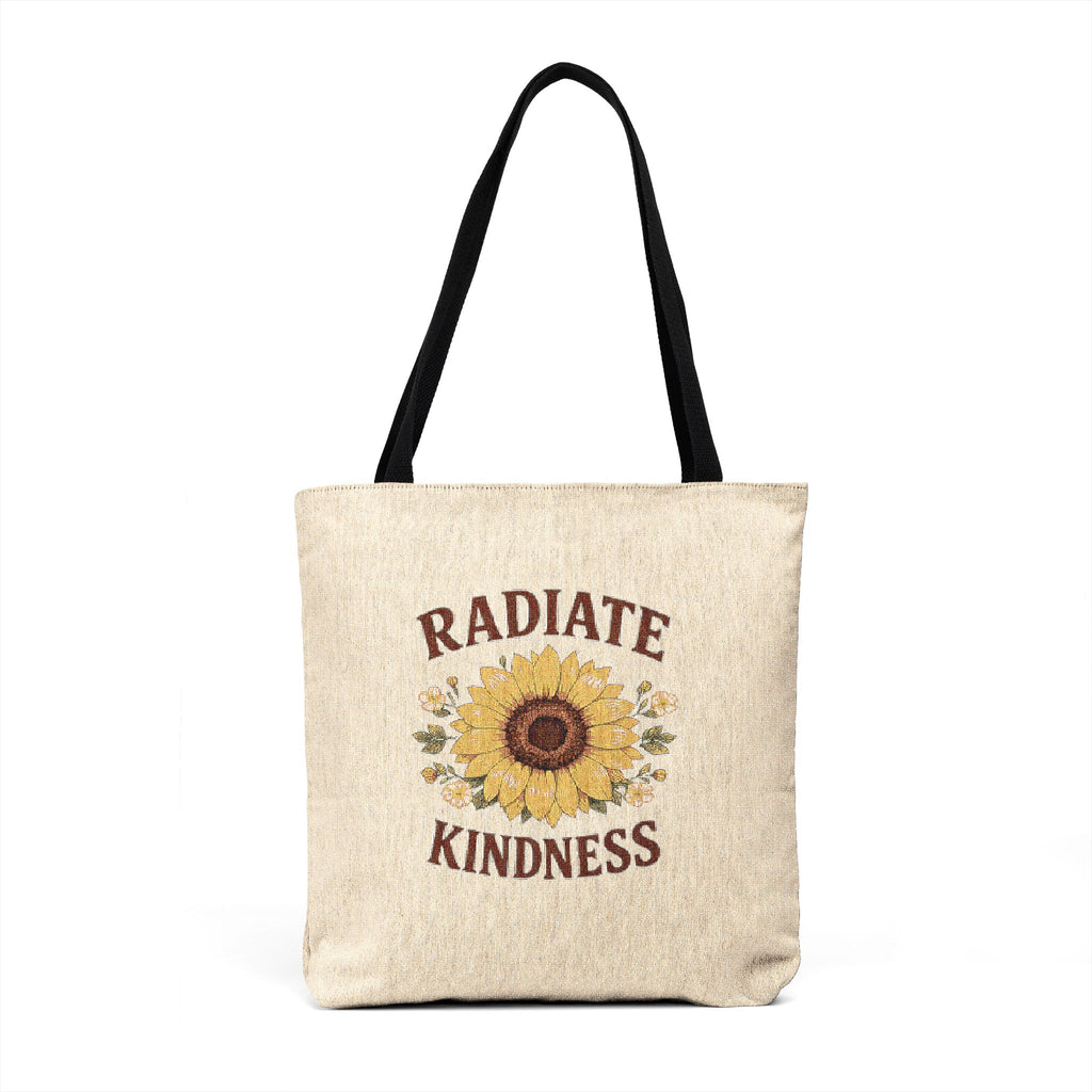 Woven Tote - "Radiate Kindness" Sunflower Canvas Tote