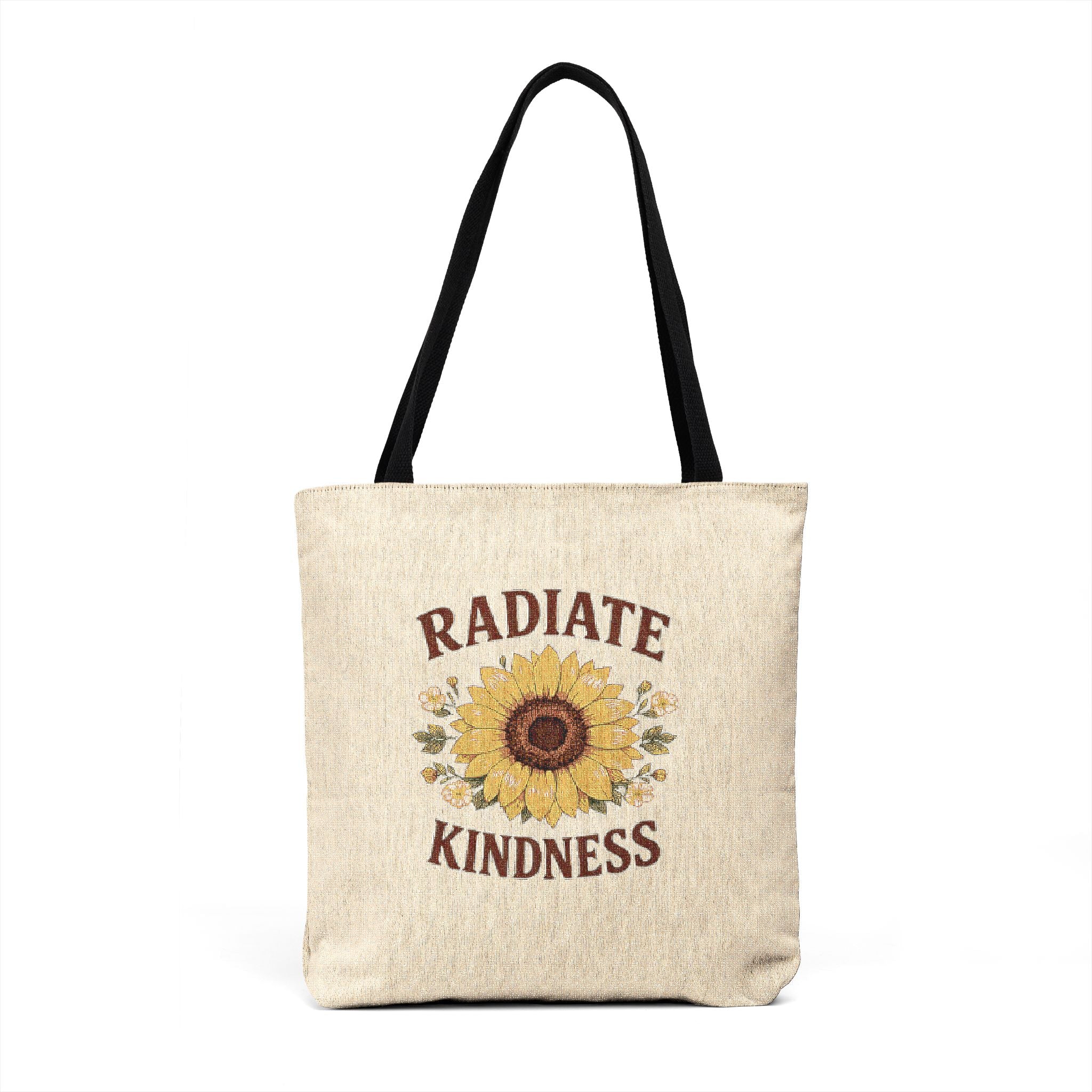 Woven Tote - "Radiate Kindness" Sunflower Canvas Tote