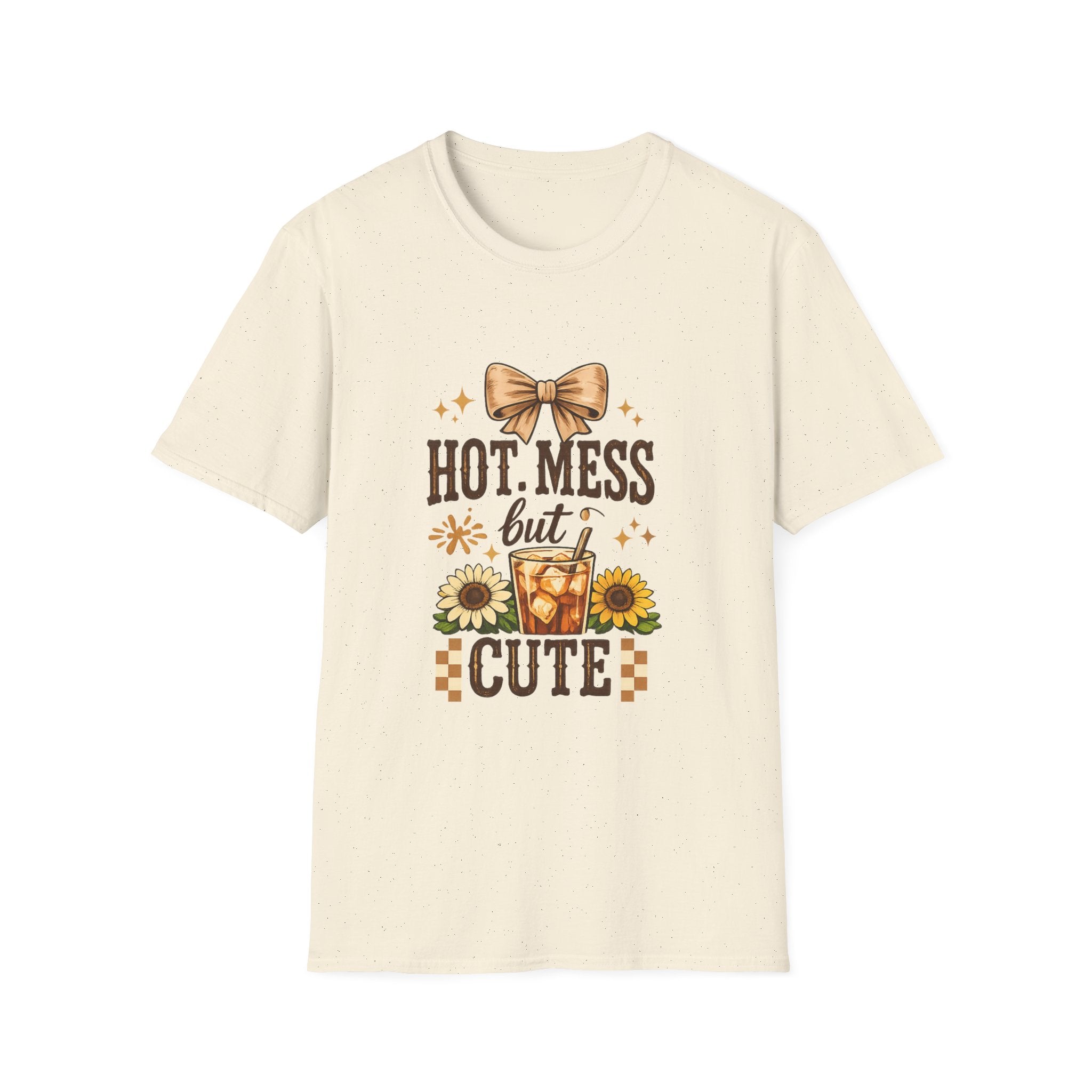 Hot Mess But Cute T-Shirt — Fall Sunflower Pumpkin Spice Graphic Tee