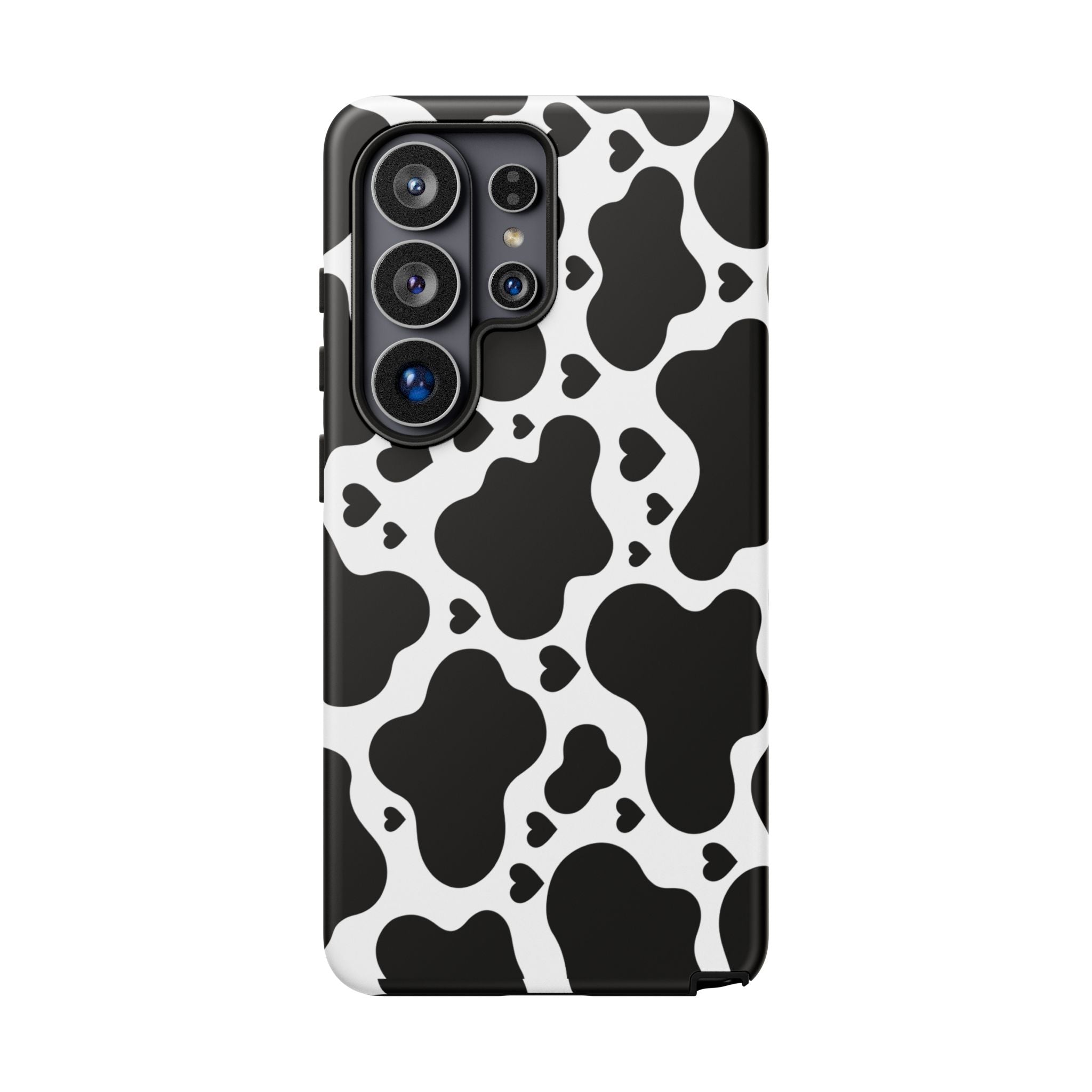 Cow Print Tough Phone Case – Black & White Protective iPhone Cover