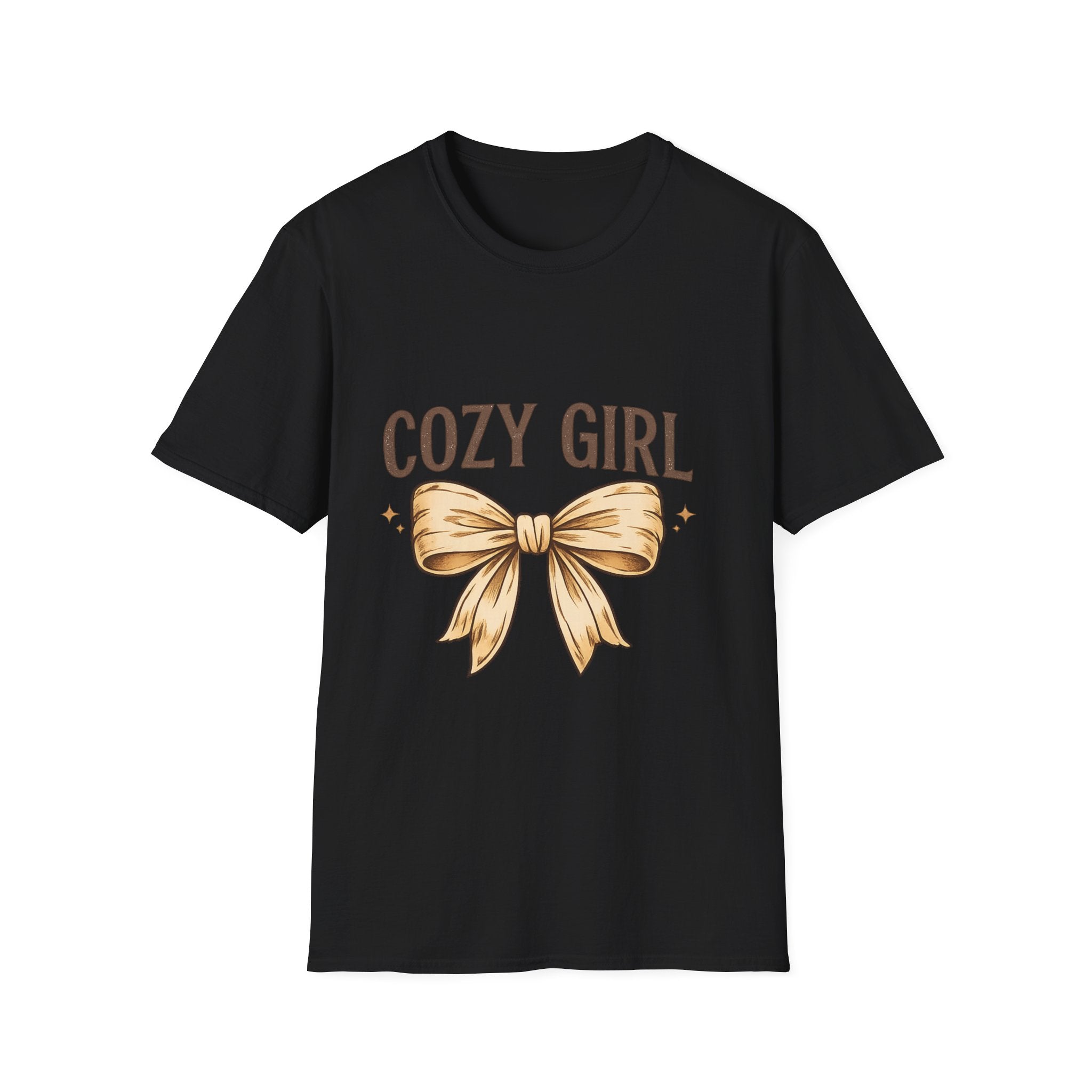Cozy Girl Graphic T-Shirt — Cute Bow Lounge Tee for Relaxing at Home