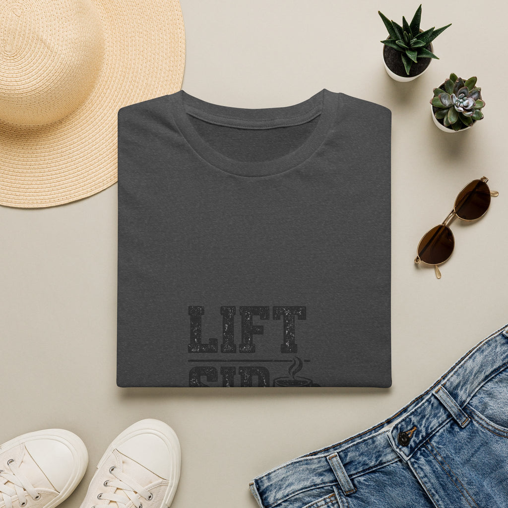 Lift Sip Shine T-Shirt — Morning Coffee & Workout Motivational Tee