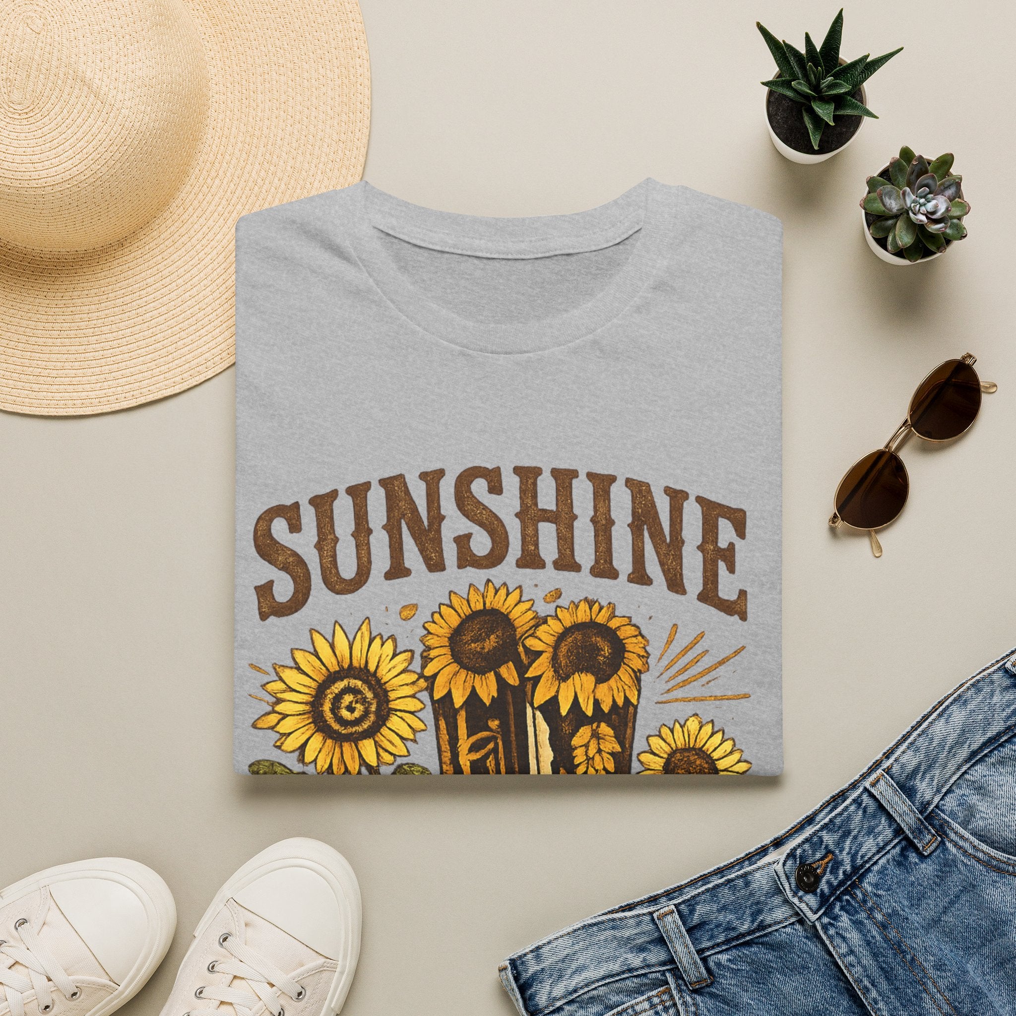 Sunshine State of Mind T-Shirt — Sunflower Cowboy Boots Graphic Tee