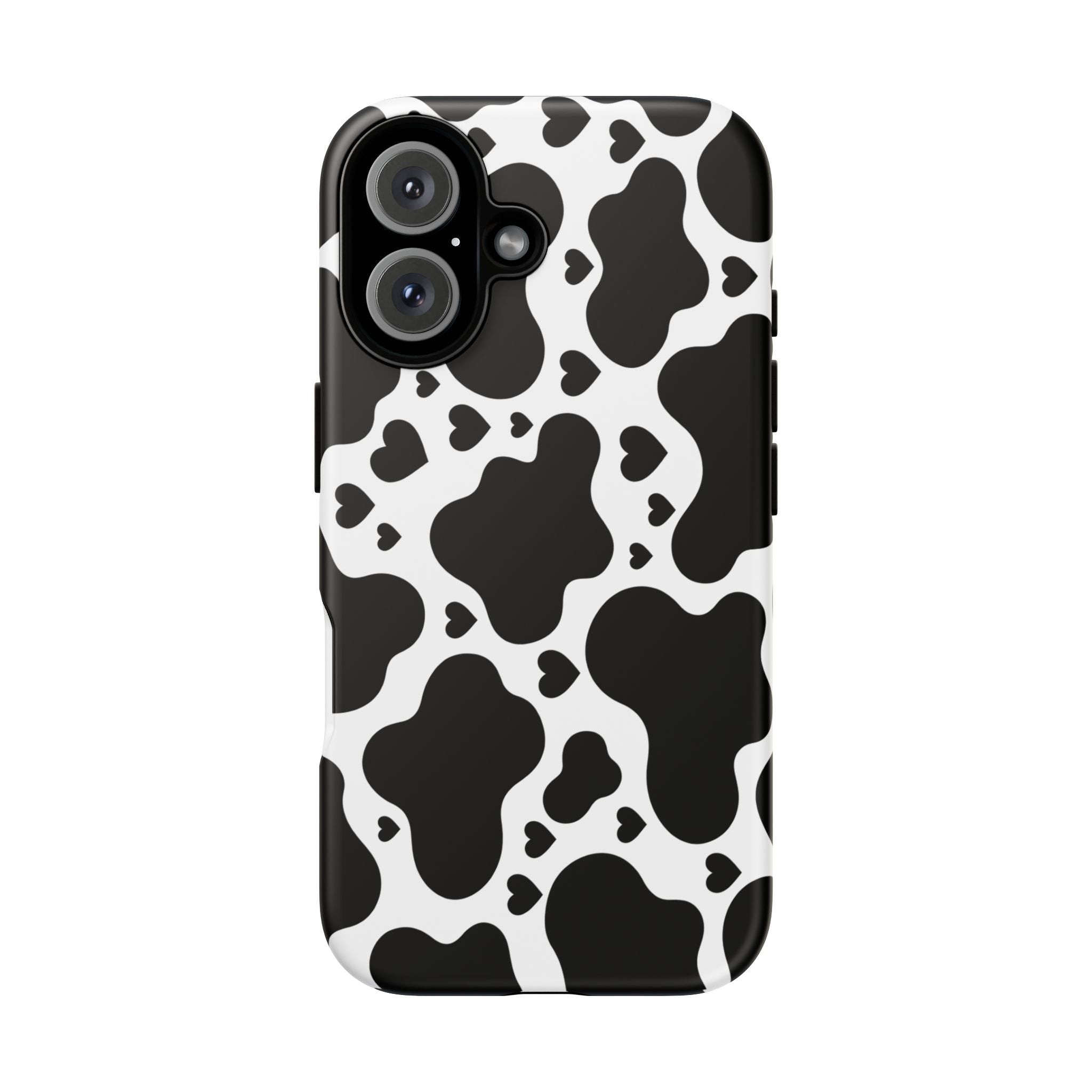 Cow Print Tough Phone Case – Black & White Protective iPhone Cover